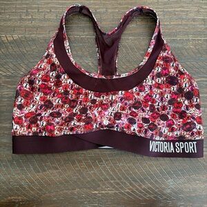 THE PLAYER by Victoria's Secret Racerback Sports Bra Women's Size LARGE L Maroon